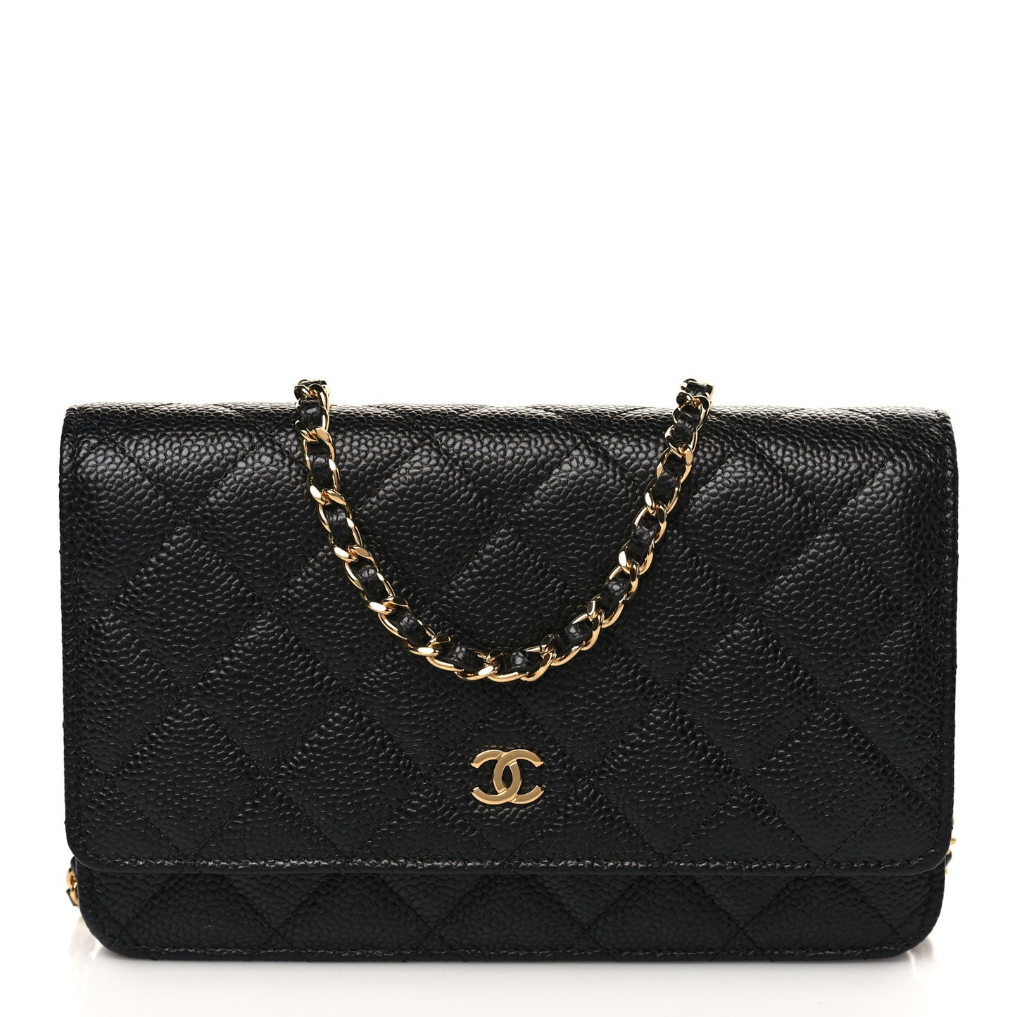 Caviar Quilted Wallet On Chain WOC Black