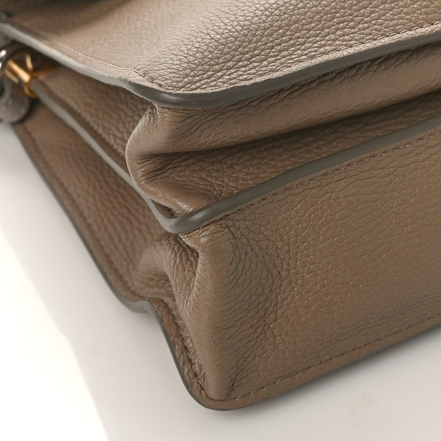 Shiny Grained Calfskin Small Aby Day Shoulder Bag Motty Grey
