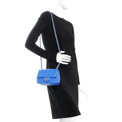 Chanel Lambskin Quilted Mini Square Flap Blue 2 of 7