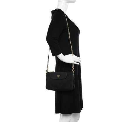 Prada Tessuto Nylon Saffiano Crossbody Bag Black 2 of 10