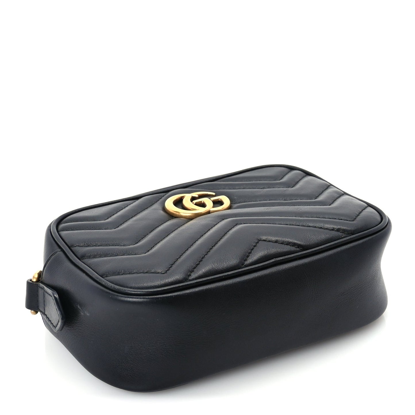 Calfskin Matelasse Mini GG Marmont Chain Shoulder Bag  Black