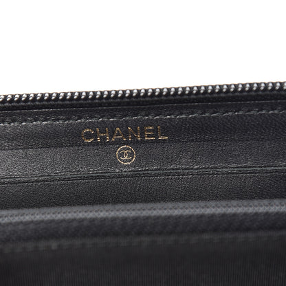 Chanel Lambskin Quilted Small Boy Zip Around Wallet Black 6 of 13