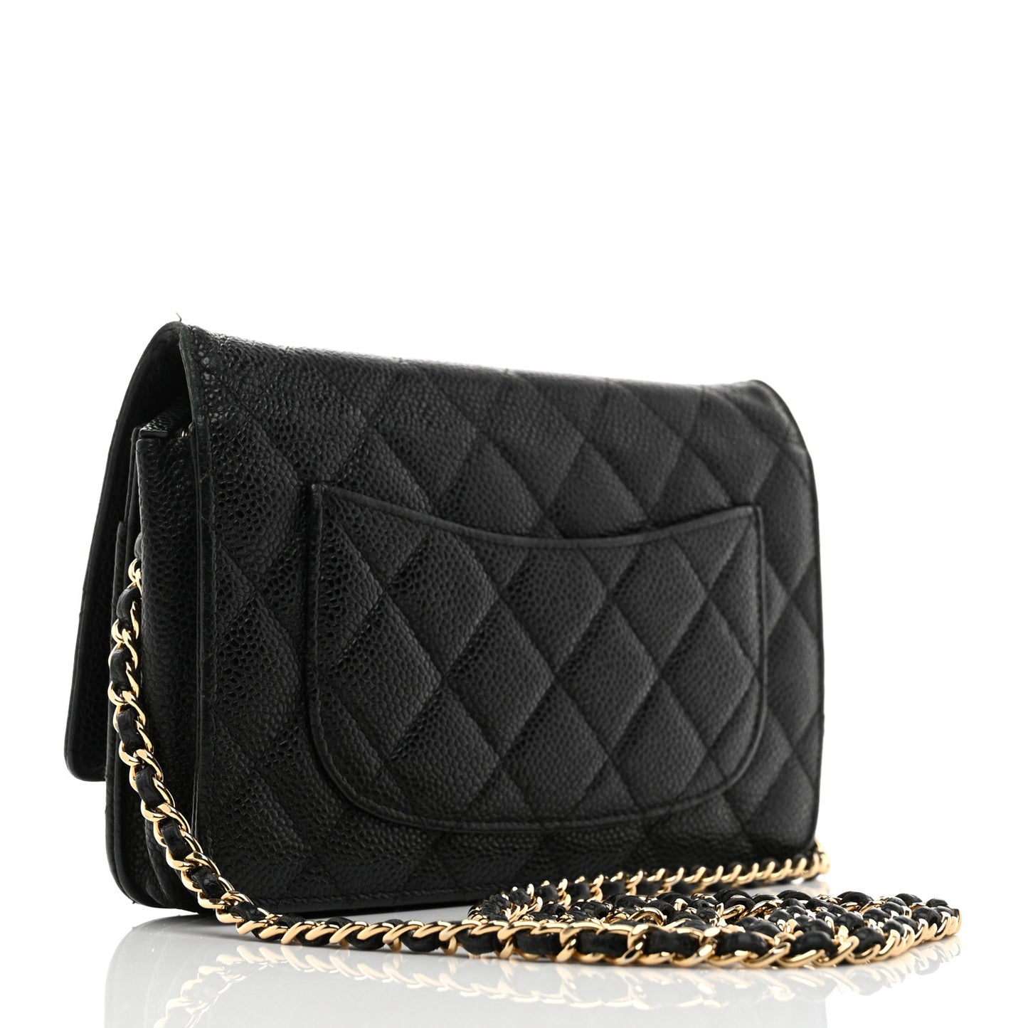 Caviar Quilted Wallet On Chain WOC Black