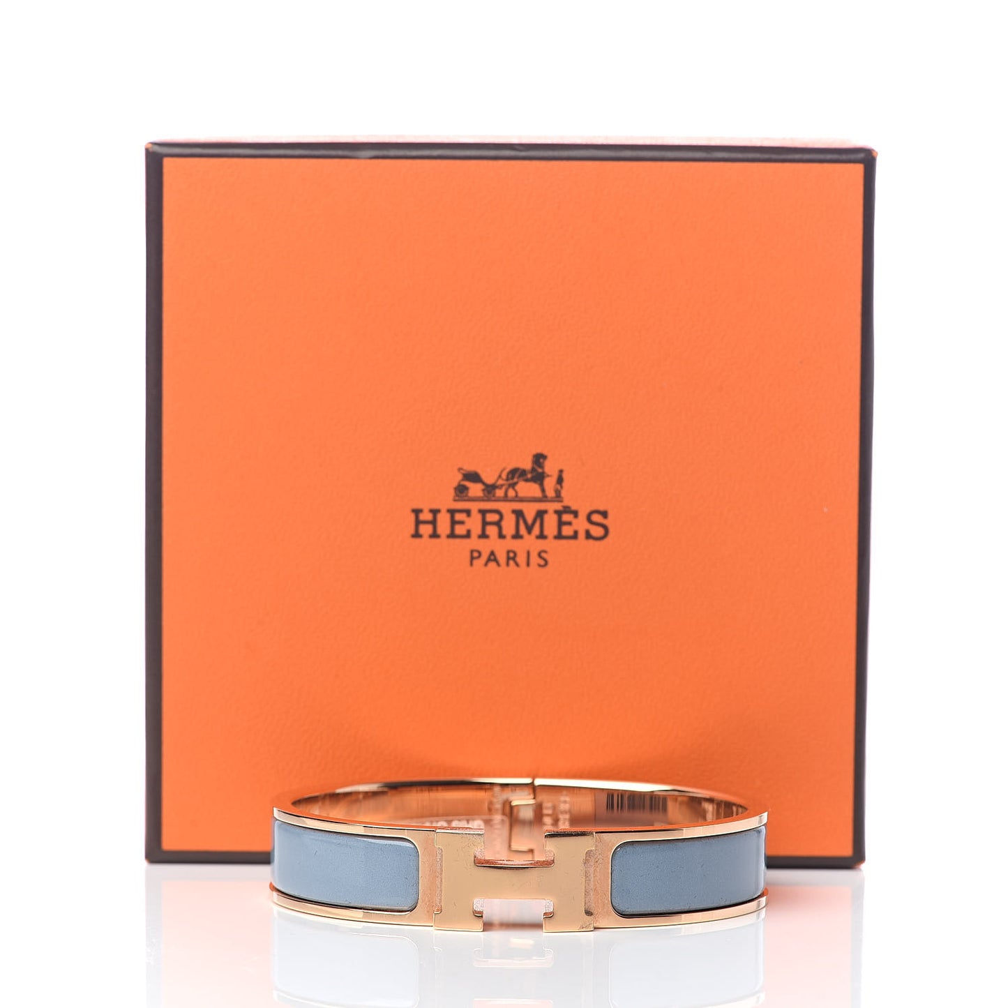 Enamel Narrow Clic Clac H Bracelet PM Gris Orage