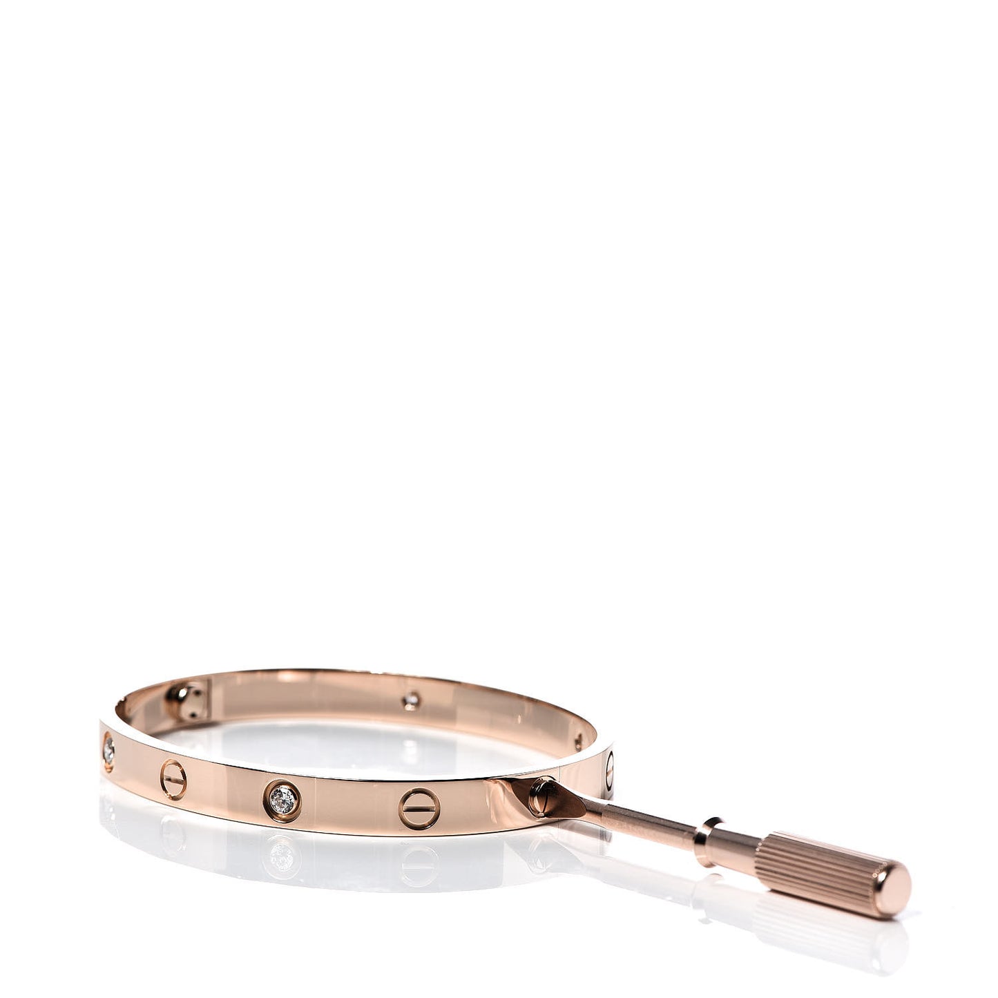 18K Pink Gold 4 Diamond LOVE Bracelet 17
