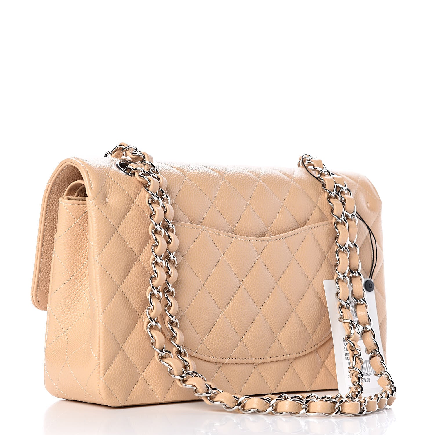 Chanel Caviar Quilted Medium Double Flap Beige 3 of 10