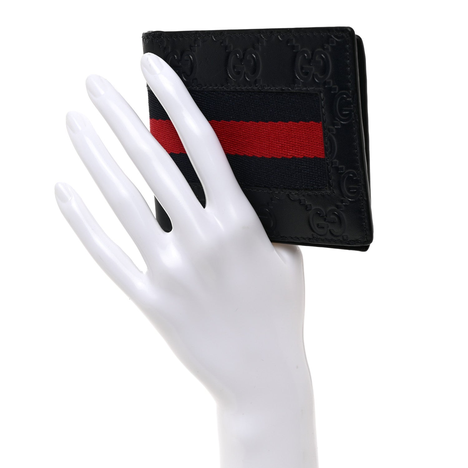 Gucci Guccissima Signature Web New Web Bi-Fold Wallet Blue 2 of 7