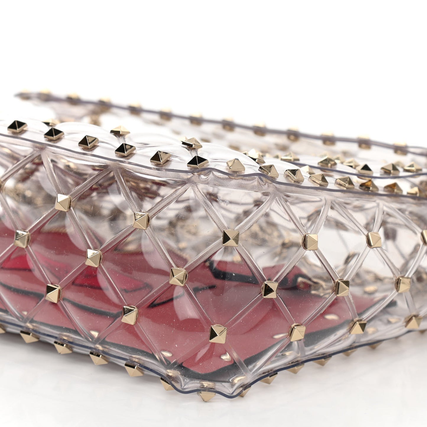 PVC Medium Rockstud Spike Shoulder Bag