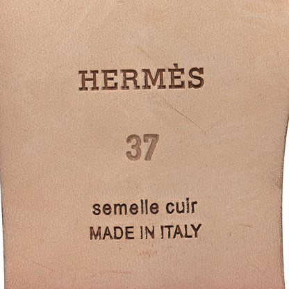 Hermes Ostrich Oran Sandals 37 Jasper Rouge 7 of 8