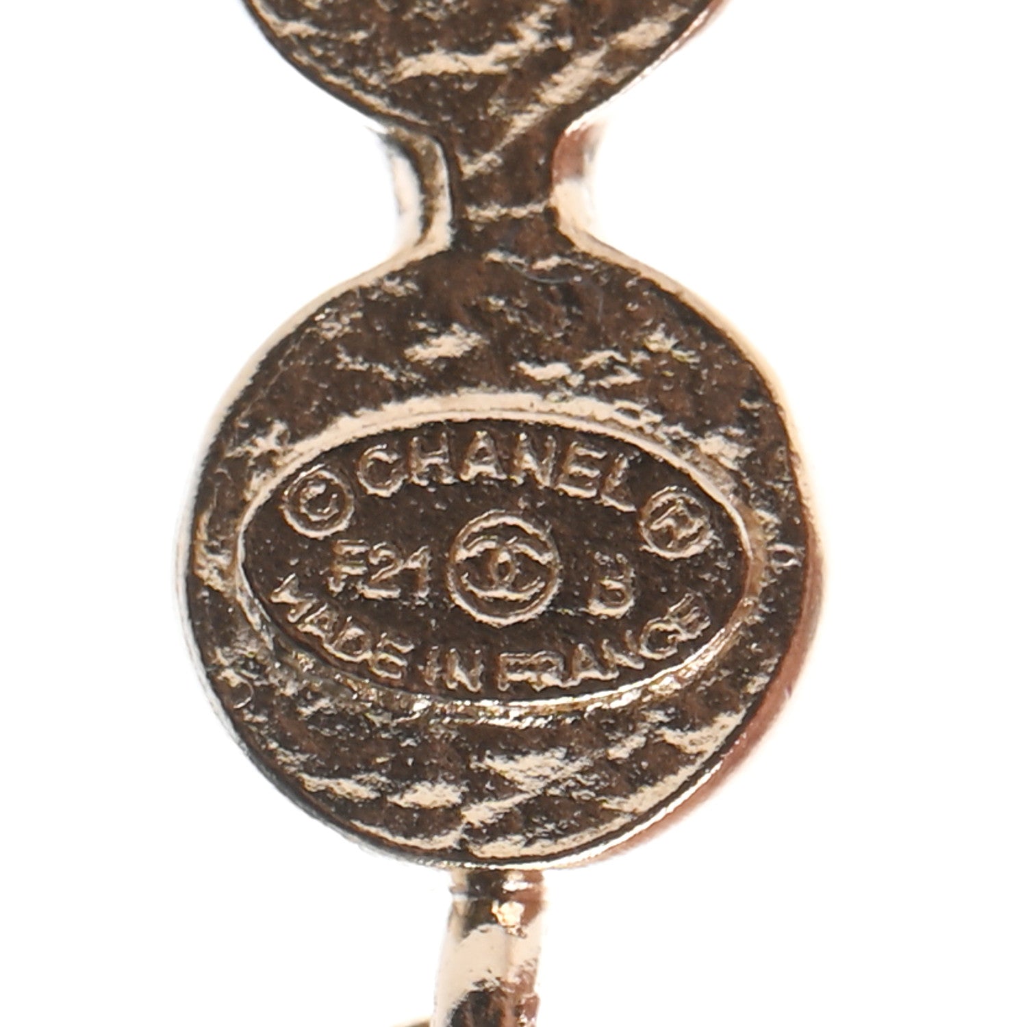 Chanel Crystal CC Drop Earrings Gold 4 of 4