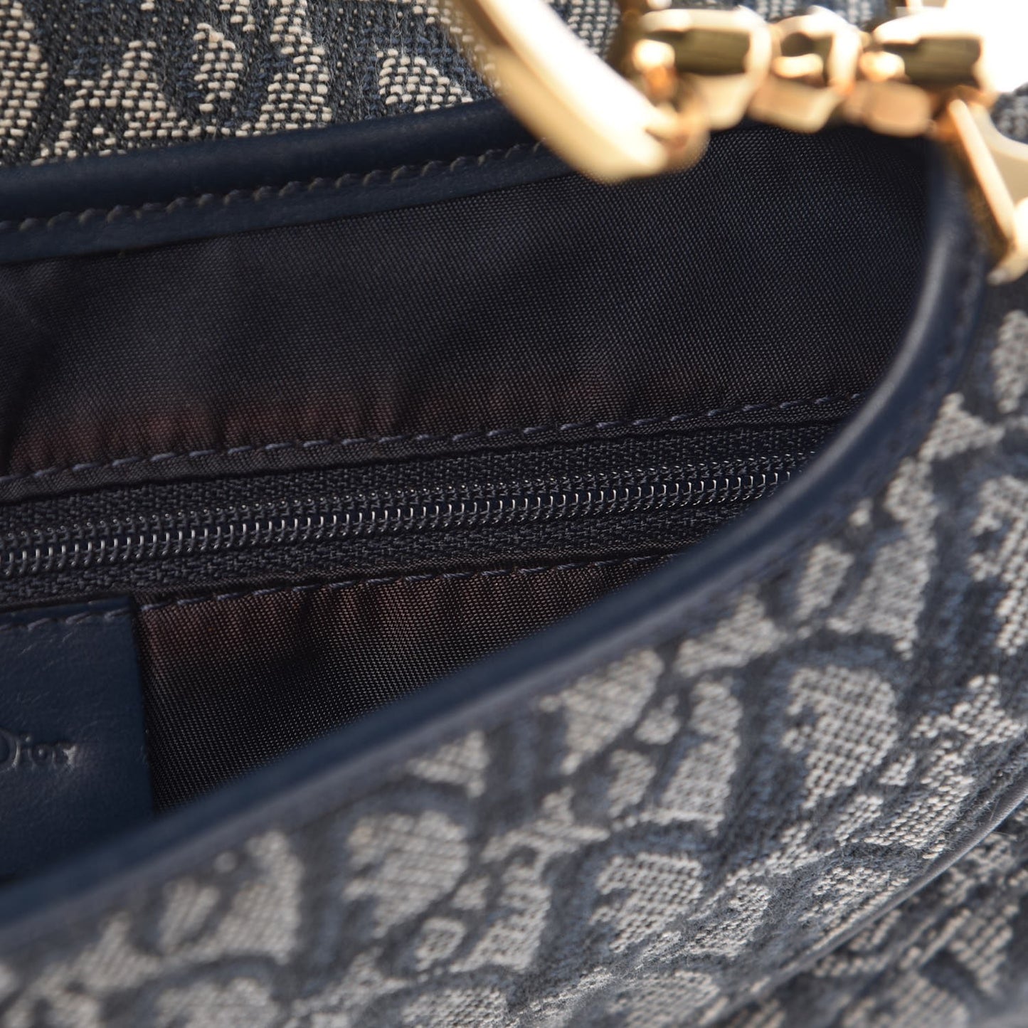 Monogram Double Saddle Bag Navy Blue