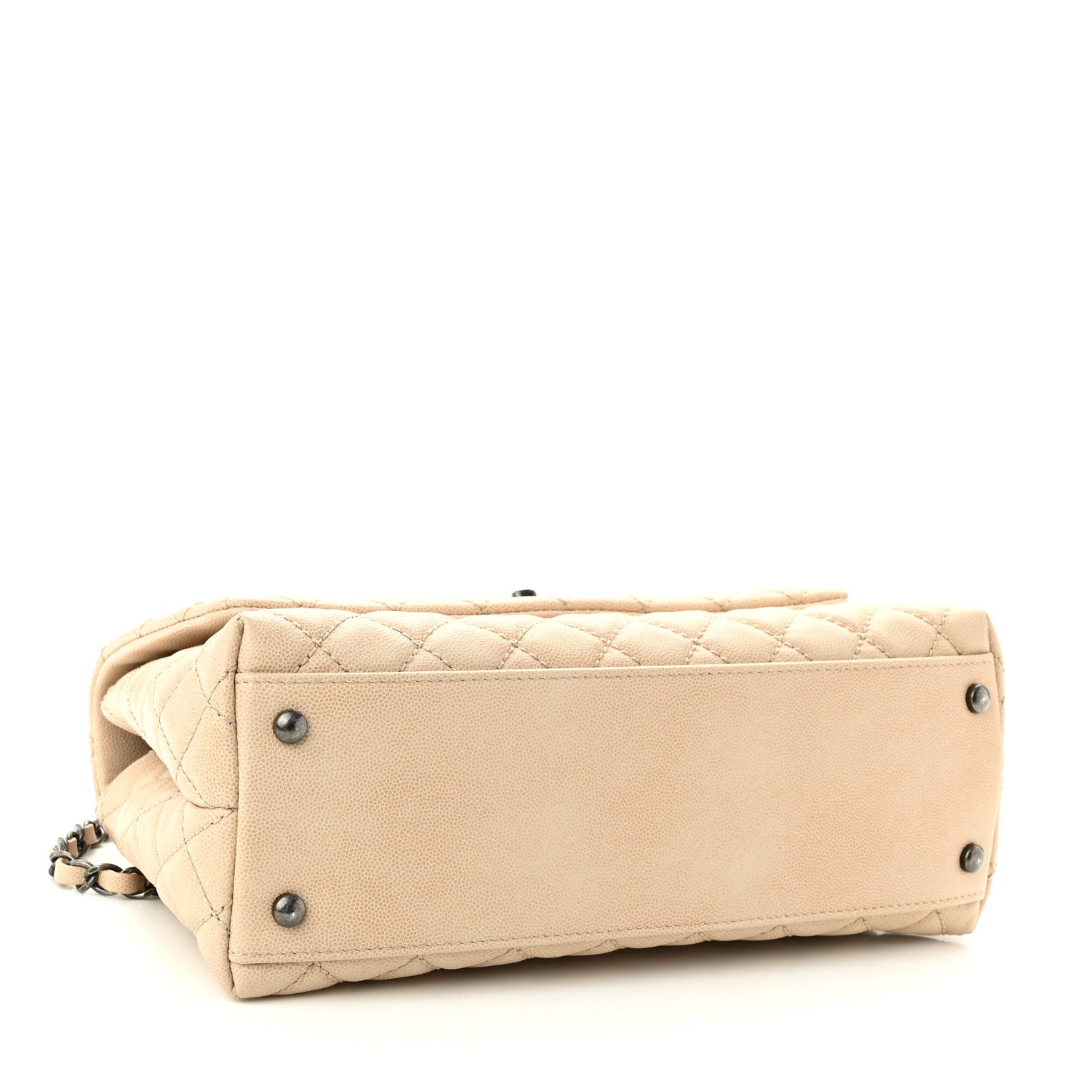 Chanel Caviar Quilted Small Coco Handle Flap Light Beige 3 of 9