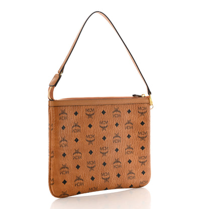 MCM Visetos Liz Shopper Tote Pouch Cognac 3 of 7