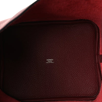 Hermes Taurillon Clemence Picotin Lock 22 MM  Rouge H 4 of 9