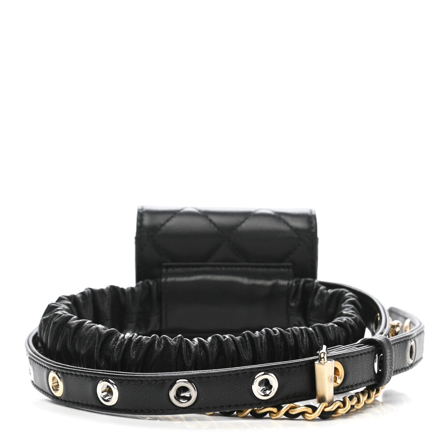 Goatskin Quilted Airpods Pro Case Belt Black