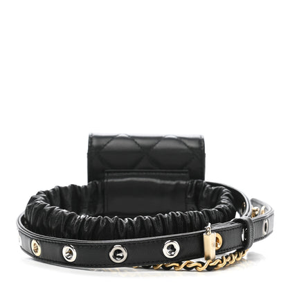 Chanel Goatskin Quilted Airpods Pro Case Belt Black 2 of 7