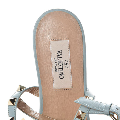 Valentino Garavani Nappa Rockstud Ankle Wrap Flat Thong Sandals 36 Celadon 5 of 8