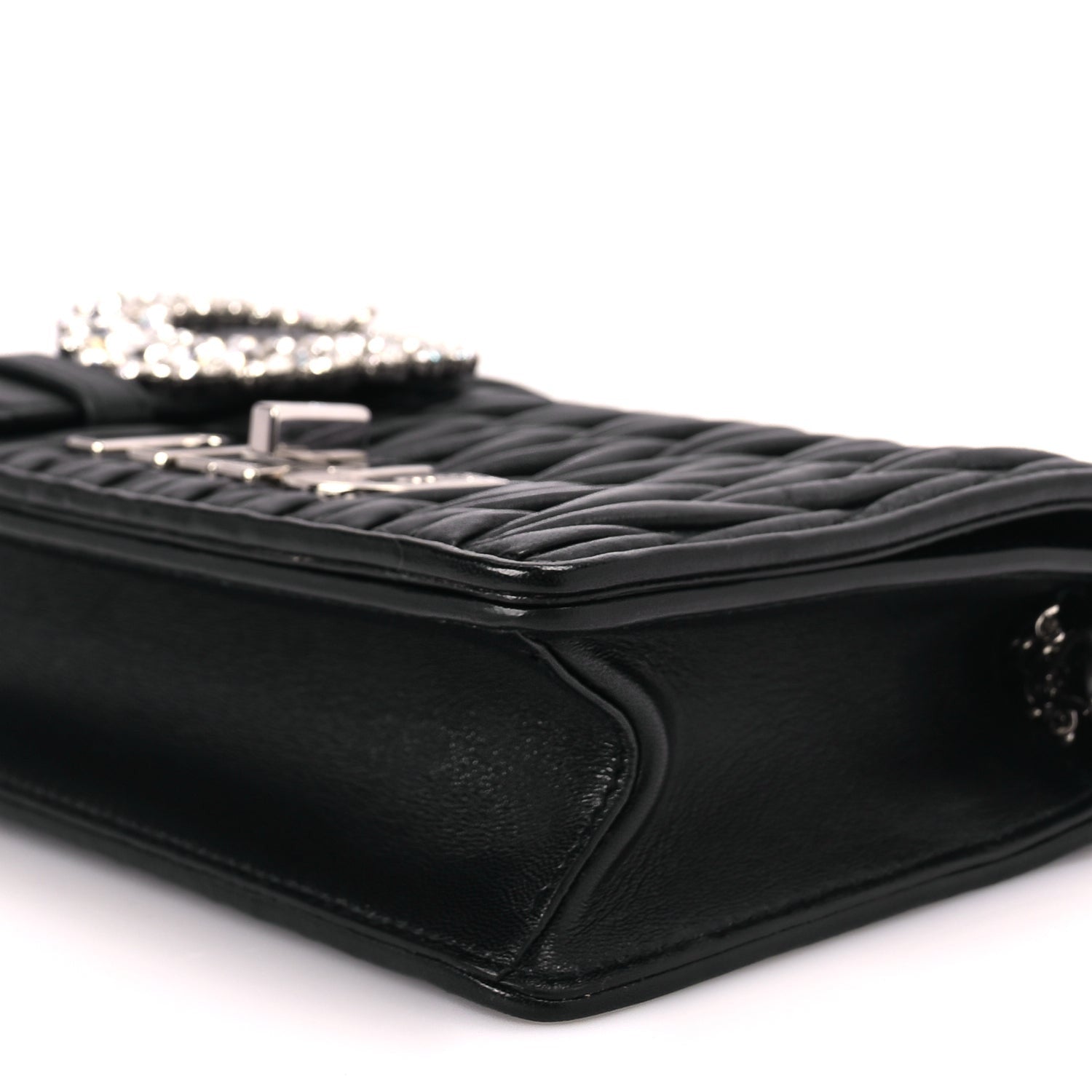 Miu Miu Matelasse Crystal Embellished Shoulder Bag Black 8 of 8