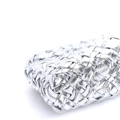 Bottega Veneta Calfskin Intrecciato Kalimero Cha-Cha Clutch  Silver 7 of 7