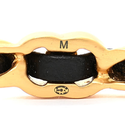 Chanel Lambskin Crystal CC Cuff Bracelet Black Gold 4 of 5