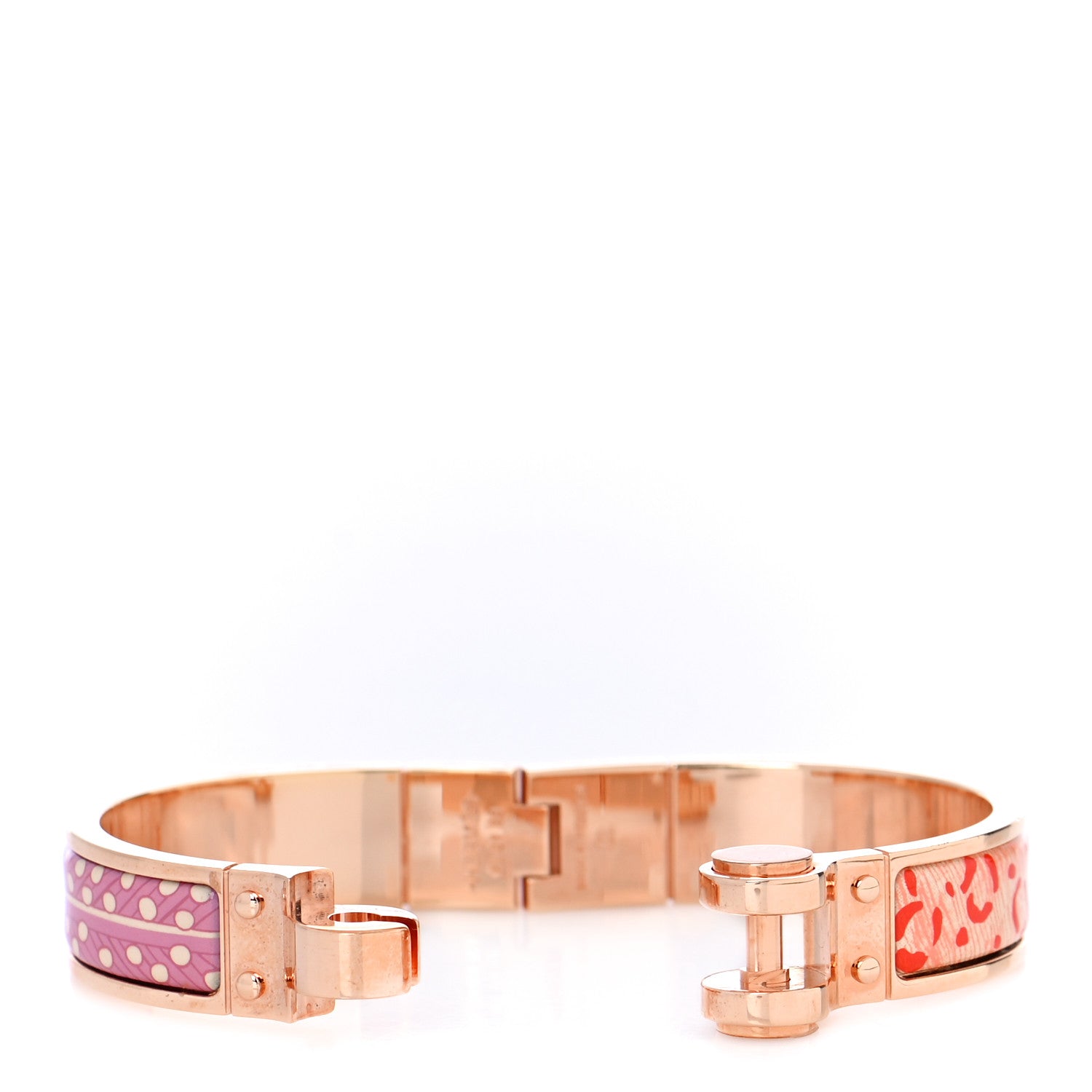 Hermes Enamel Printed Narrow Baobab Cat Hinged Bracelet S Graffitis Craft 5 of 5