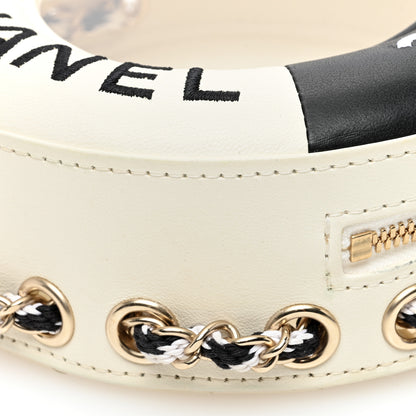 Chanel Lambskin Coco Lifesaver Round Bag Black White 10 of 10
