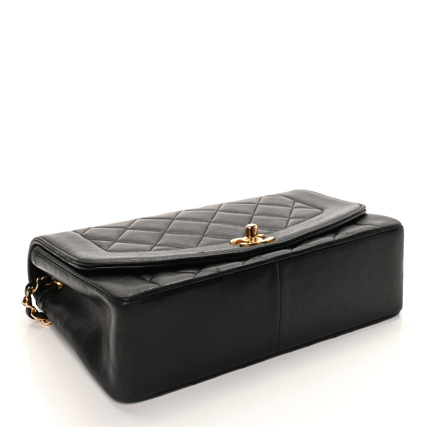 Lambskin Quilted Medium Single Flap Black