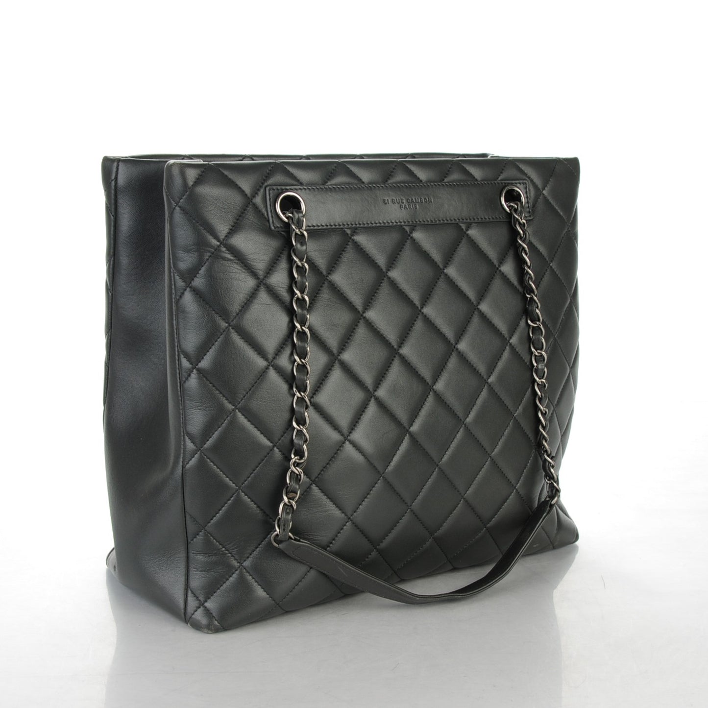 Lambskin Quilted Trendy CC Shopping Tote Grey