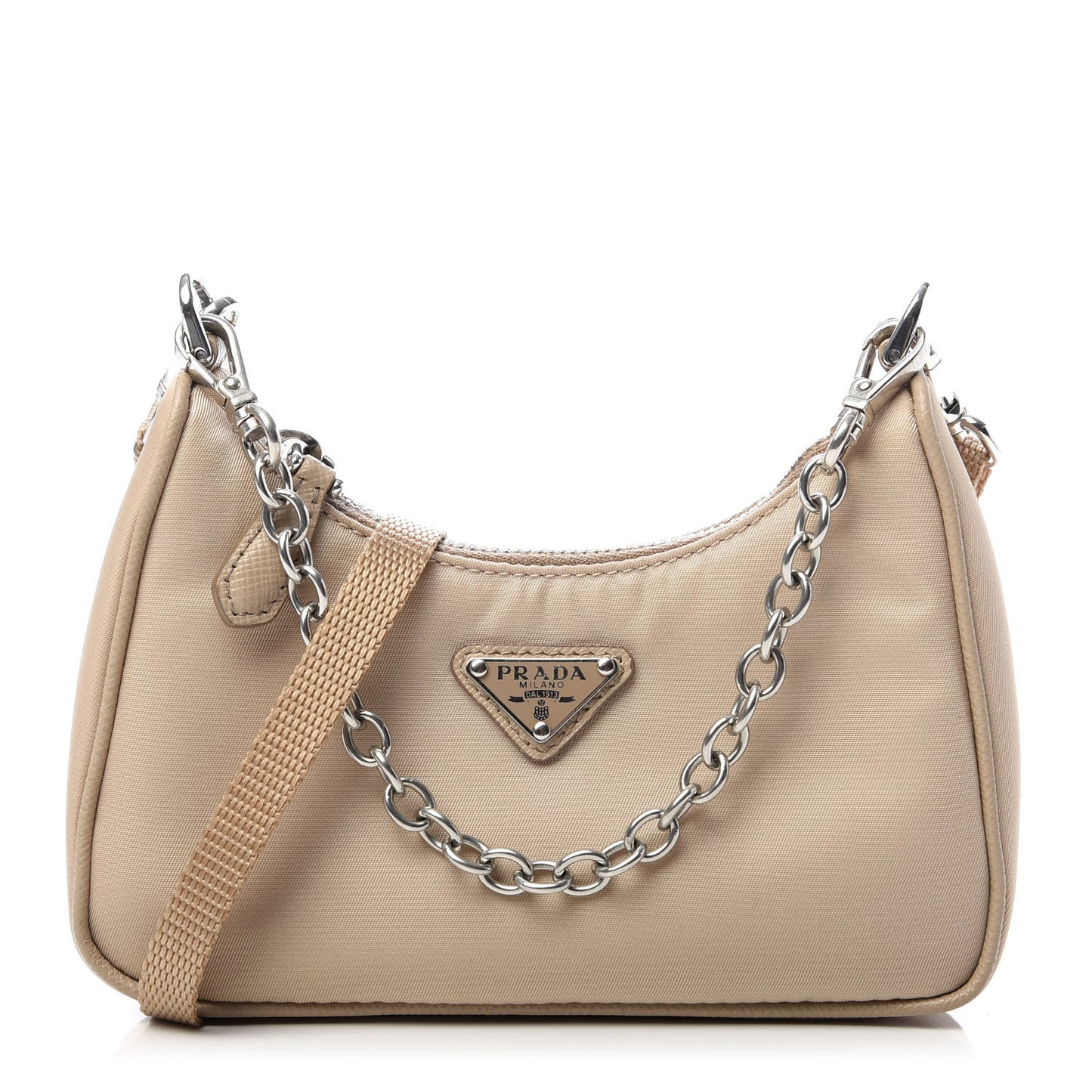 Tessuto Nylon Saffiano Mini Re-Edition 2000 Shoulder Bag Cammeo