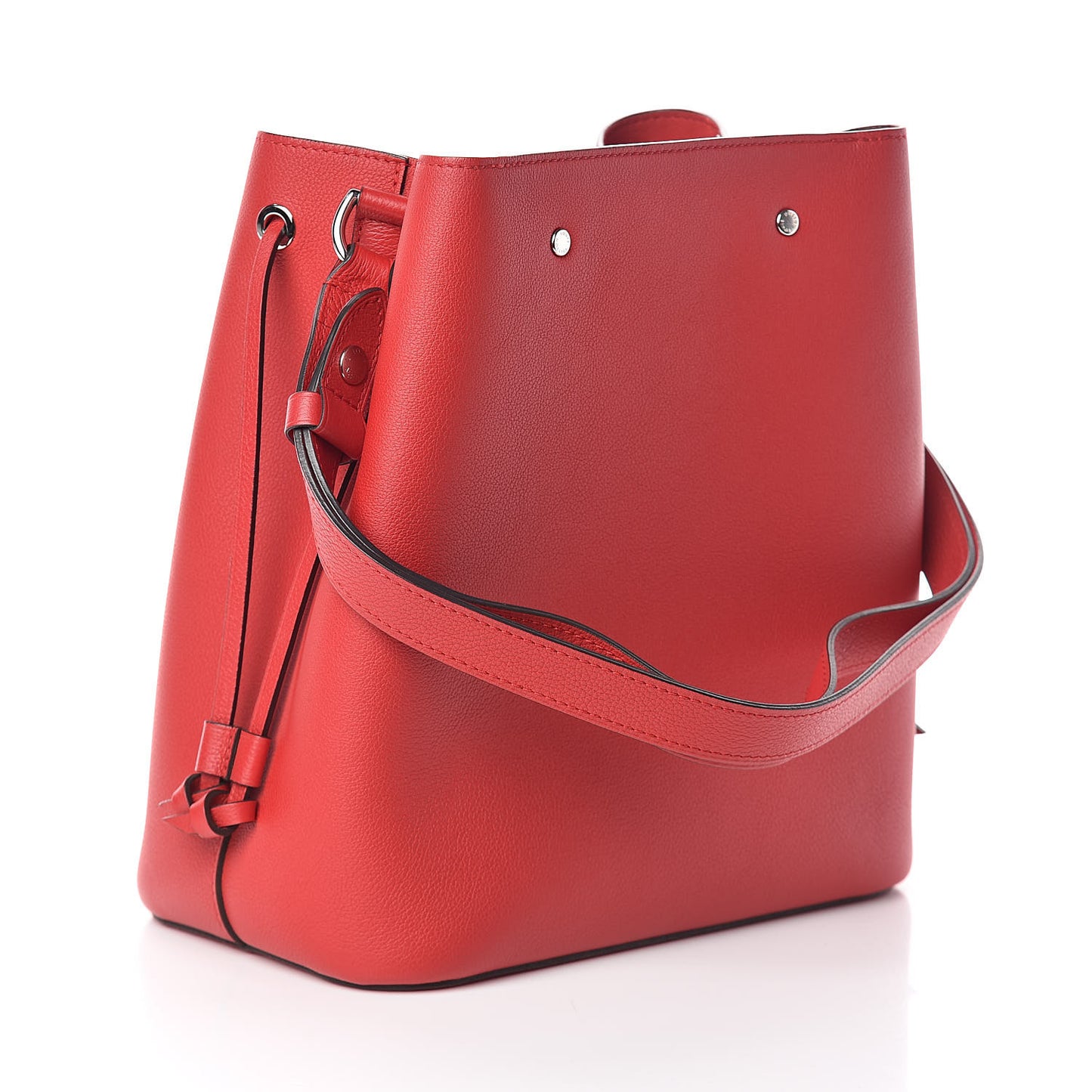 Calfskin Lockme Bucket Rubis