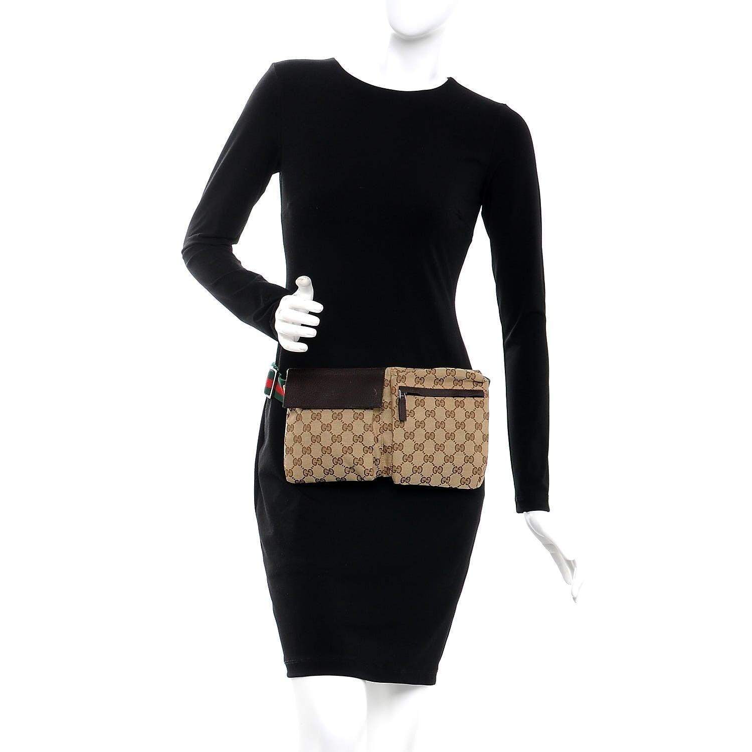 Gucci Monogram Web Belt Bag Dark Brown 2 of 9