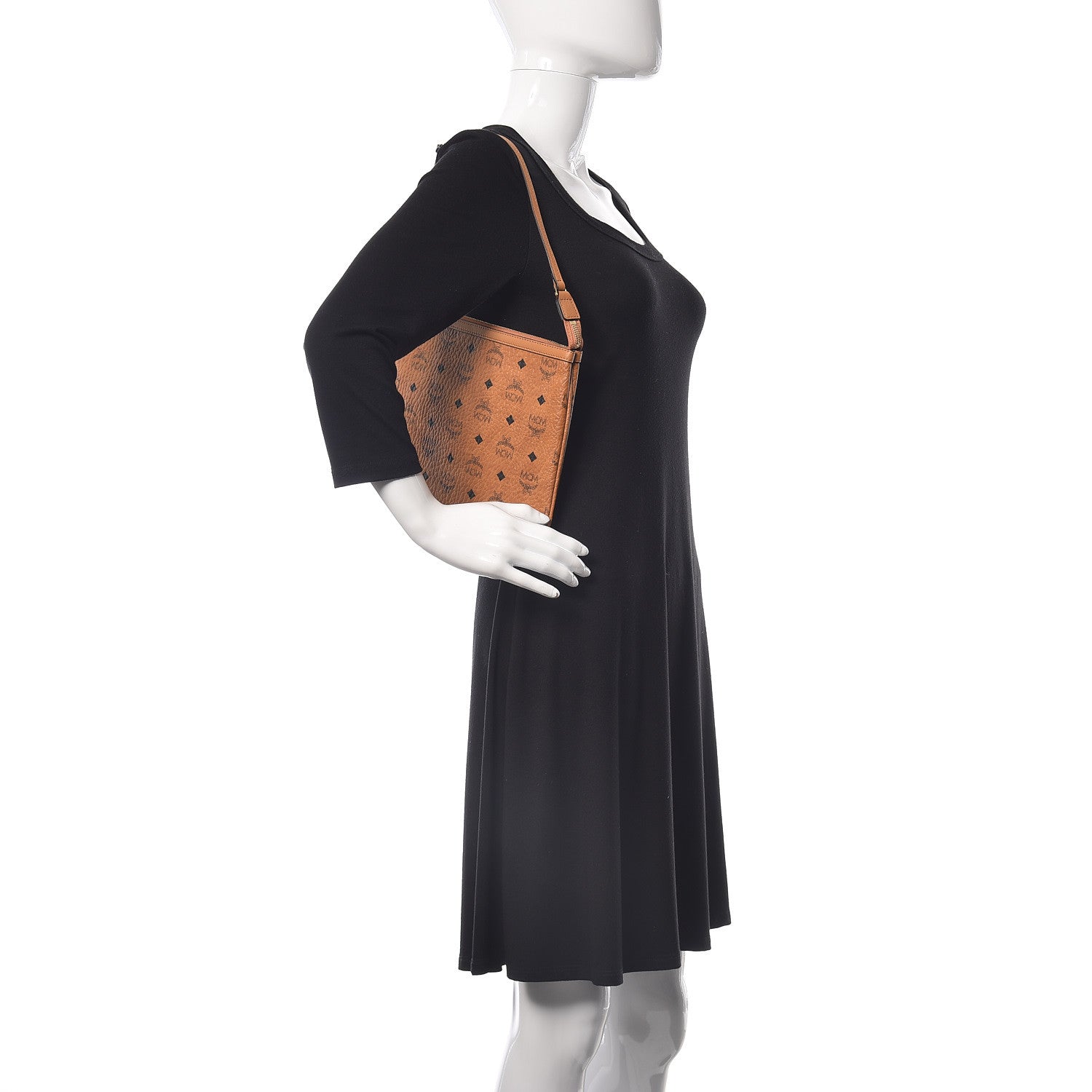 MCM Visetos Liz Shopper Tote Pouch Cognac 2 of 9