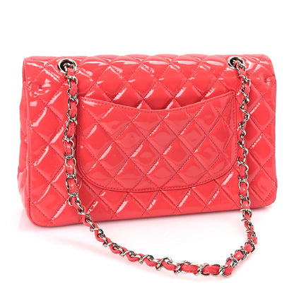 Chanel Patent Calfskin Quilted Medium Double Flap Dark Pink 2 of 9
