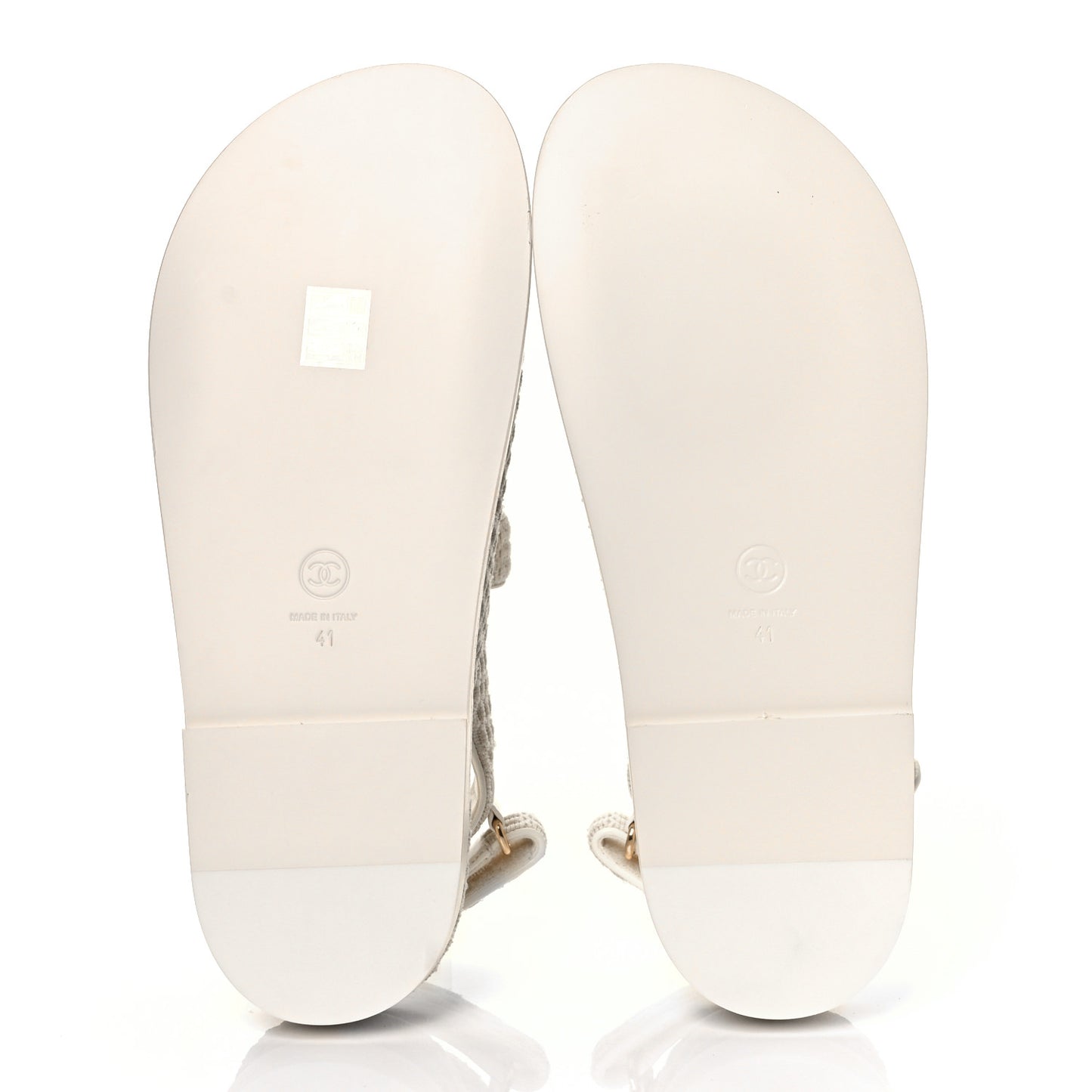 Knit Fabric Velcro Dad Sandals 41 Ivory