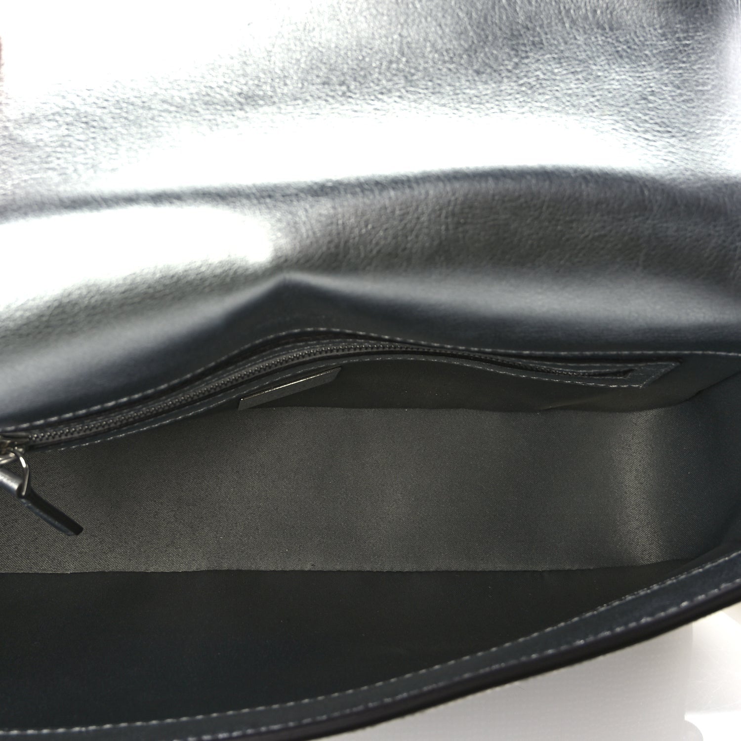 Fendi Crystal Vitello Laminato FF Medium Baguette Crystal Argento 4 of 8