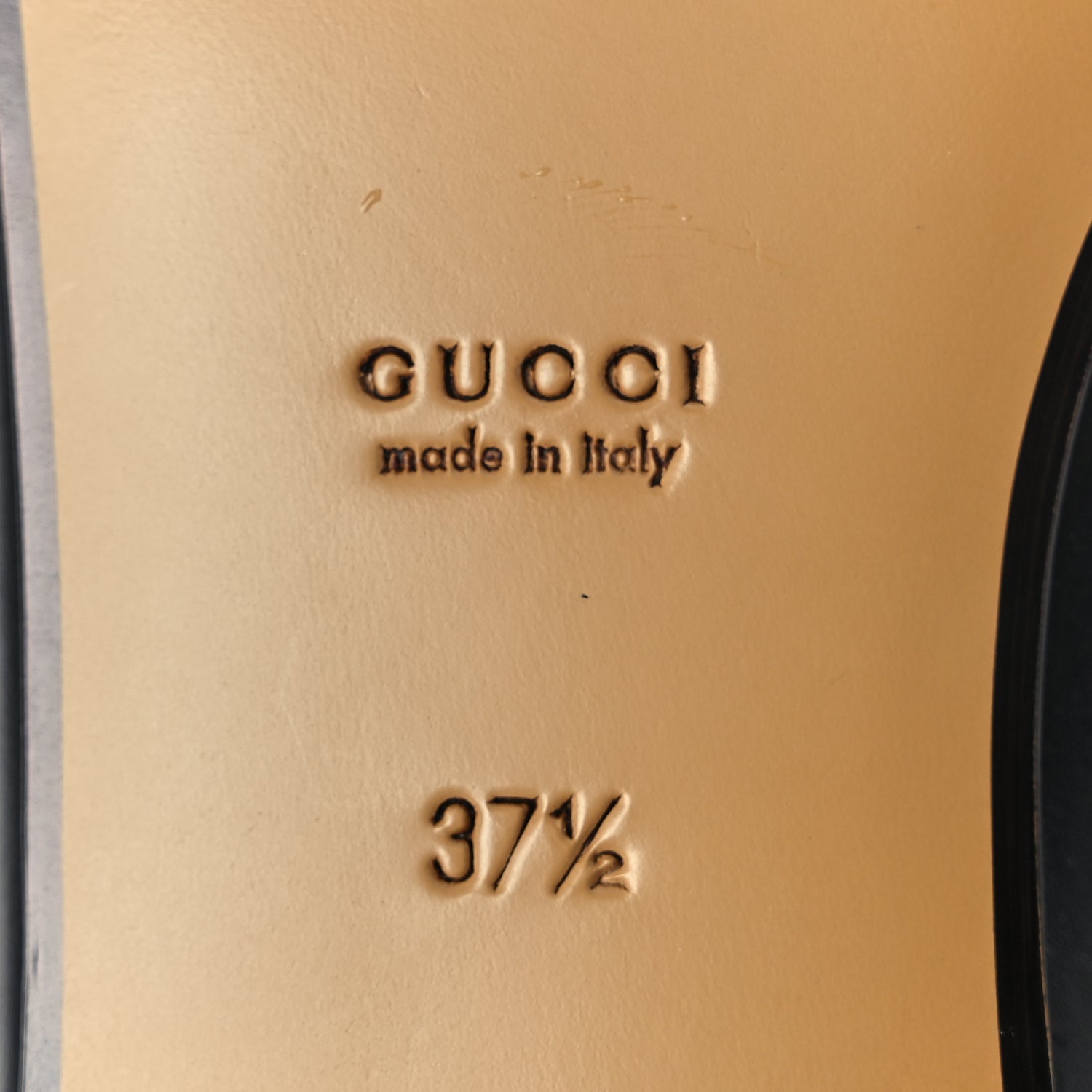 Gucci Calfskin Womens Jordaan Loafers 37.5 Black 7 of 9