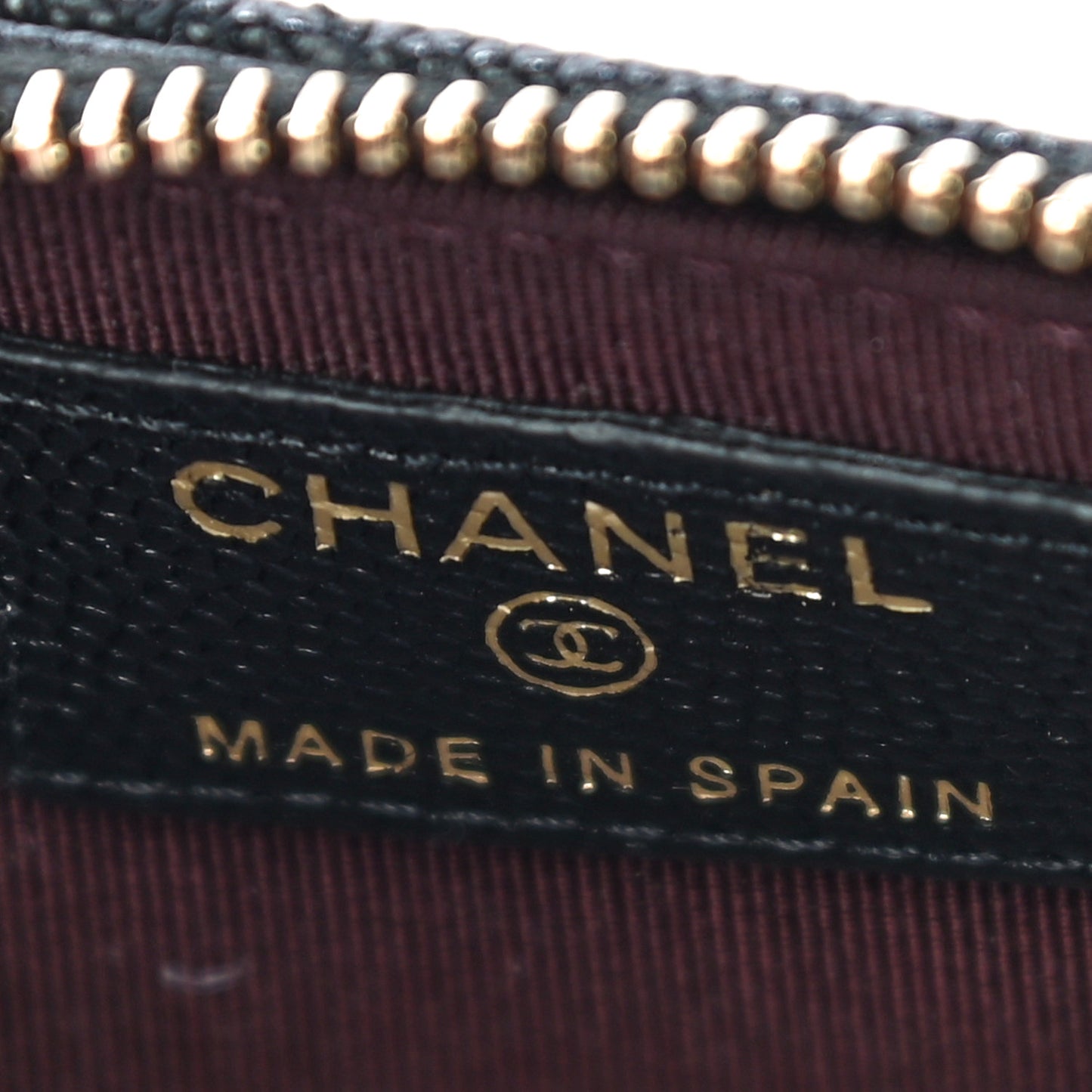 Caviar Quilted Flap Zip Card Holder Black