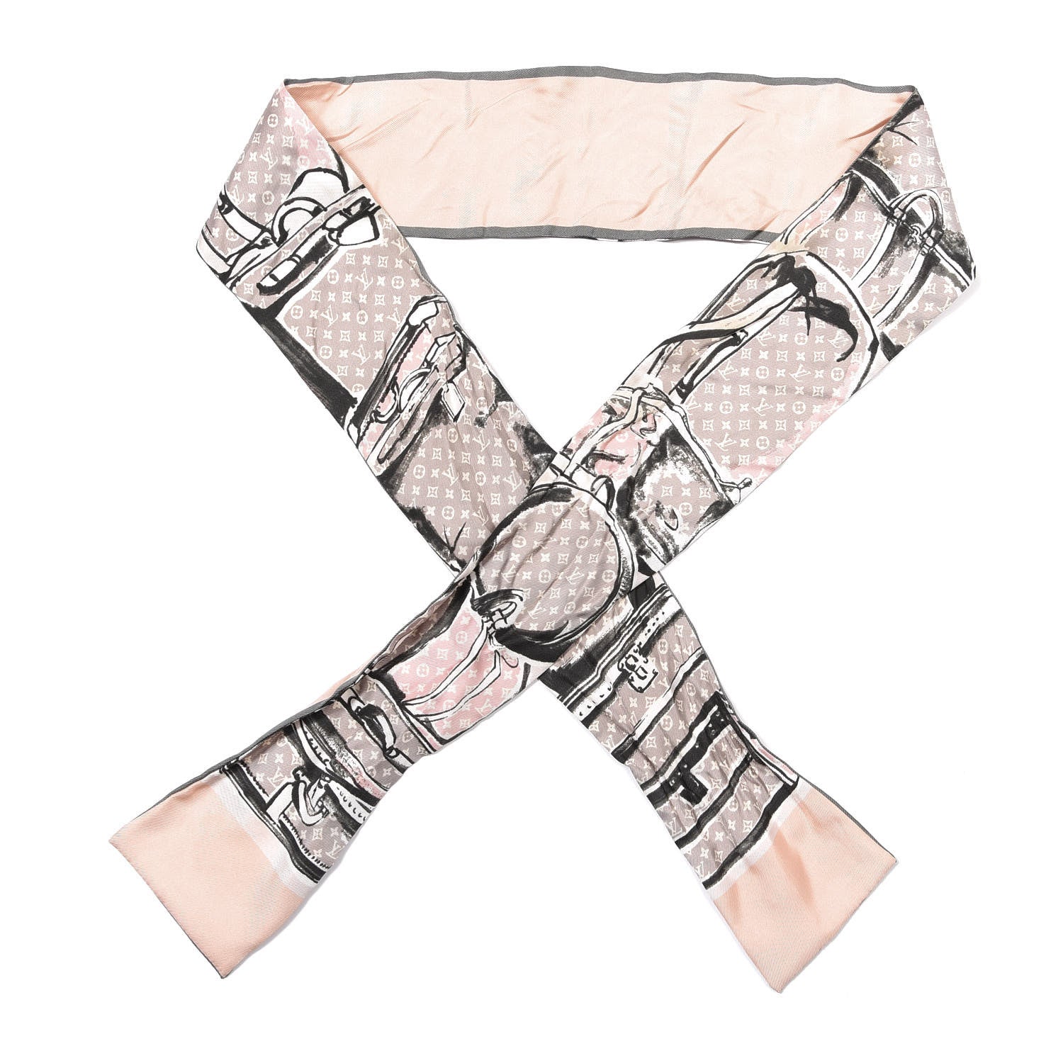Louis Vuitton Silk Monogram Trunks Bandeau Rose Poudre 1 of 3