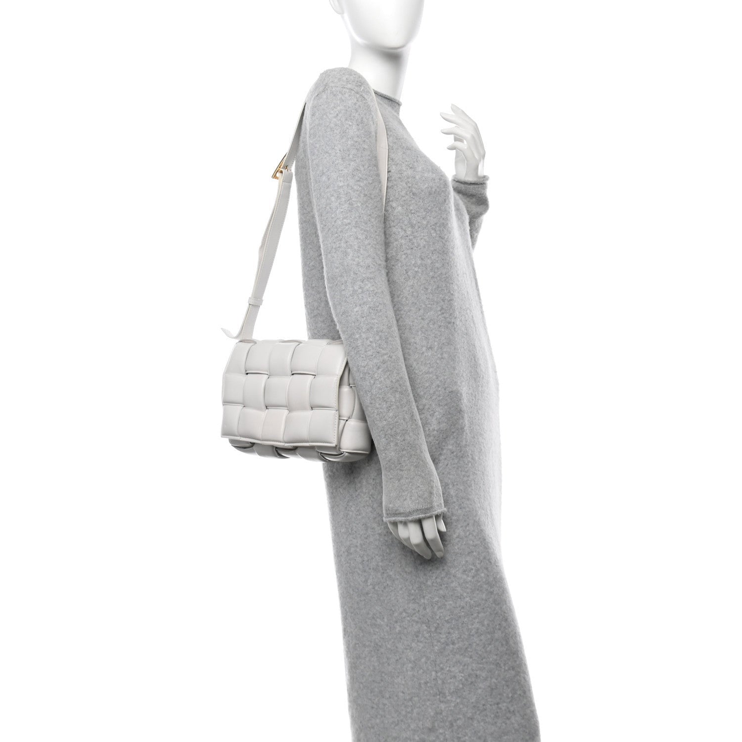 Bottega Veneta Nappa Maxi Intreccio Padded Cassette Crossbody Bag Chalk 2 of 7
