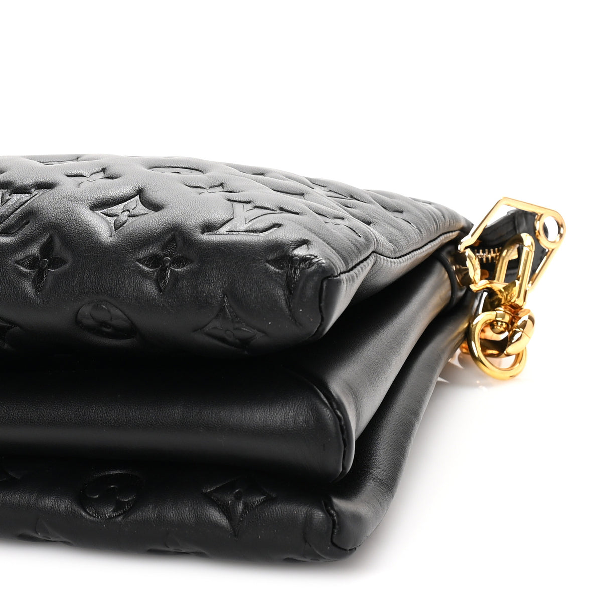 Louis Vuitton Lambskin Embossed Monogram Coussin MM Black 8 of 8