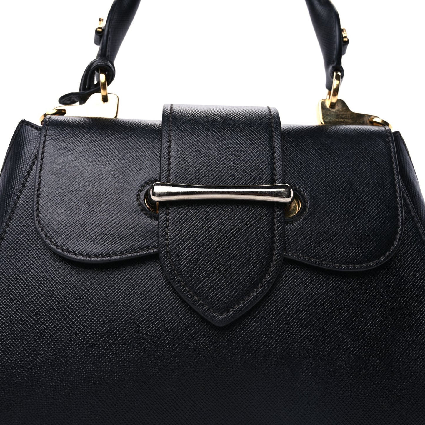 Saffiano Lux Sidonie Top Handle Bag Black