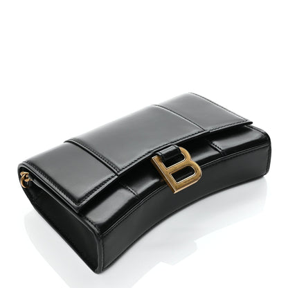 Balenciaga Shiny Box Calfskin Hourglass Chain Bag Black 3 of 9