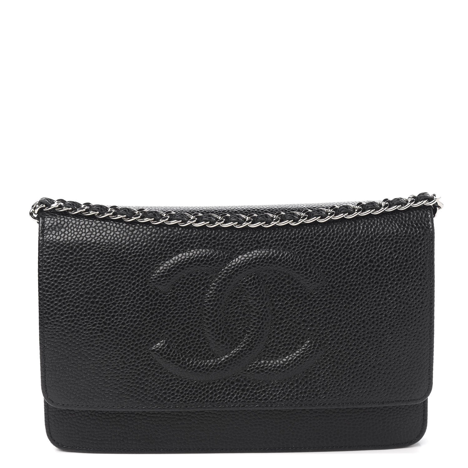 Chanel Caviar Timeless CC Wallet On Chain WOC Black 1 of 11