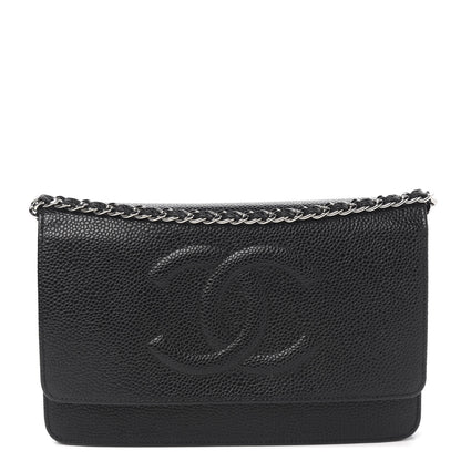 Chanel Caviar Timeless CC Wallet On Chain WOC Black 1 of 11