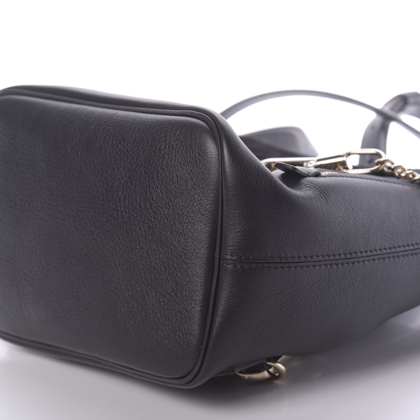 Suede Calfskin Small Faye Backpack Black