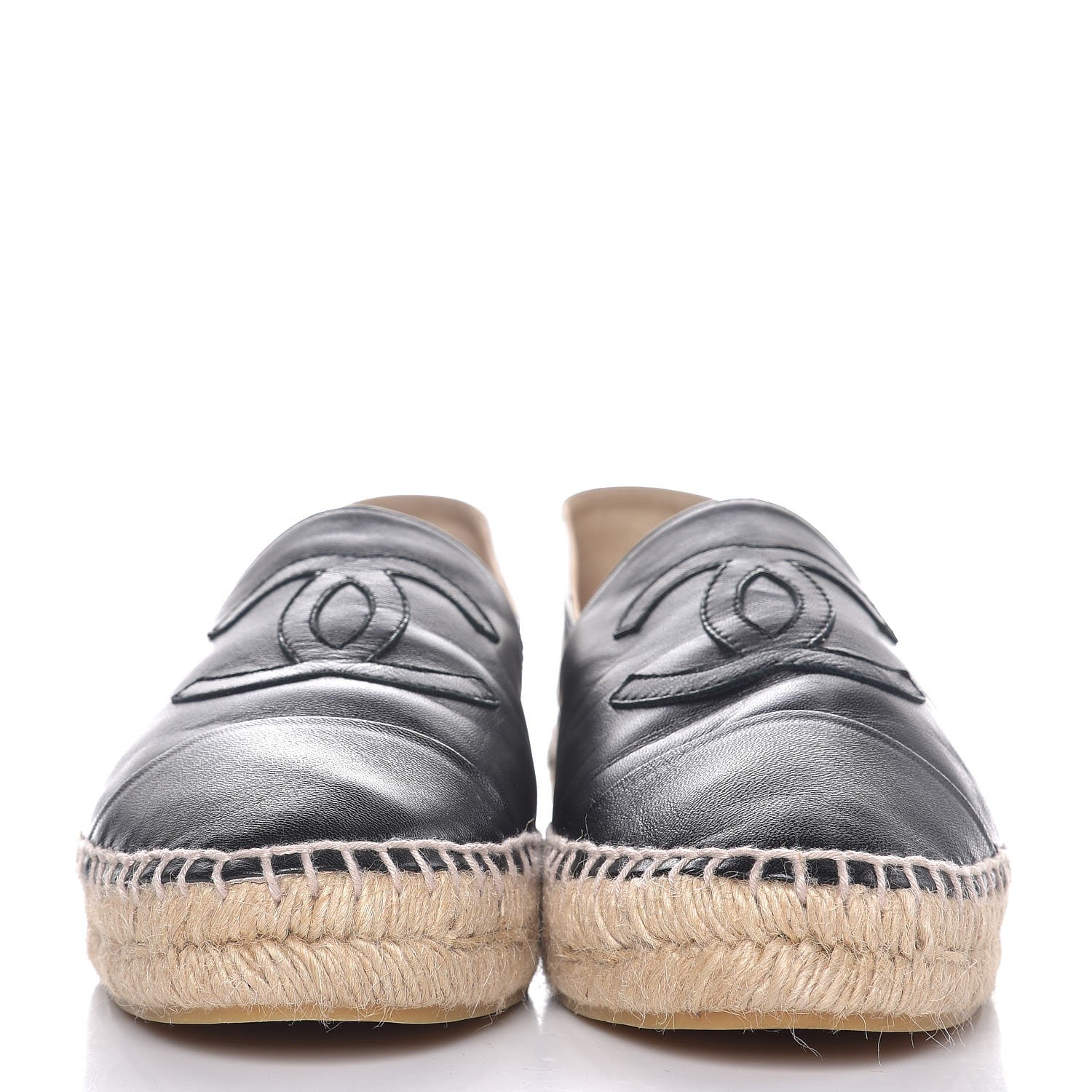 Chanel Lambskin CC Espadrilles 40 Black 2 of 10