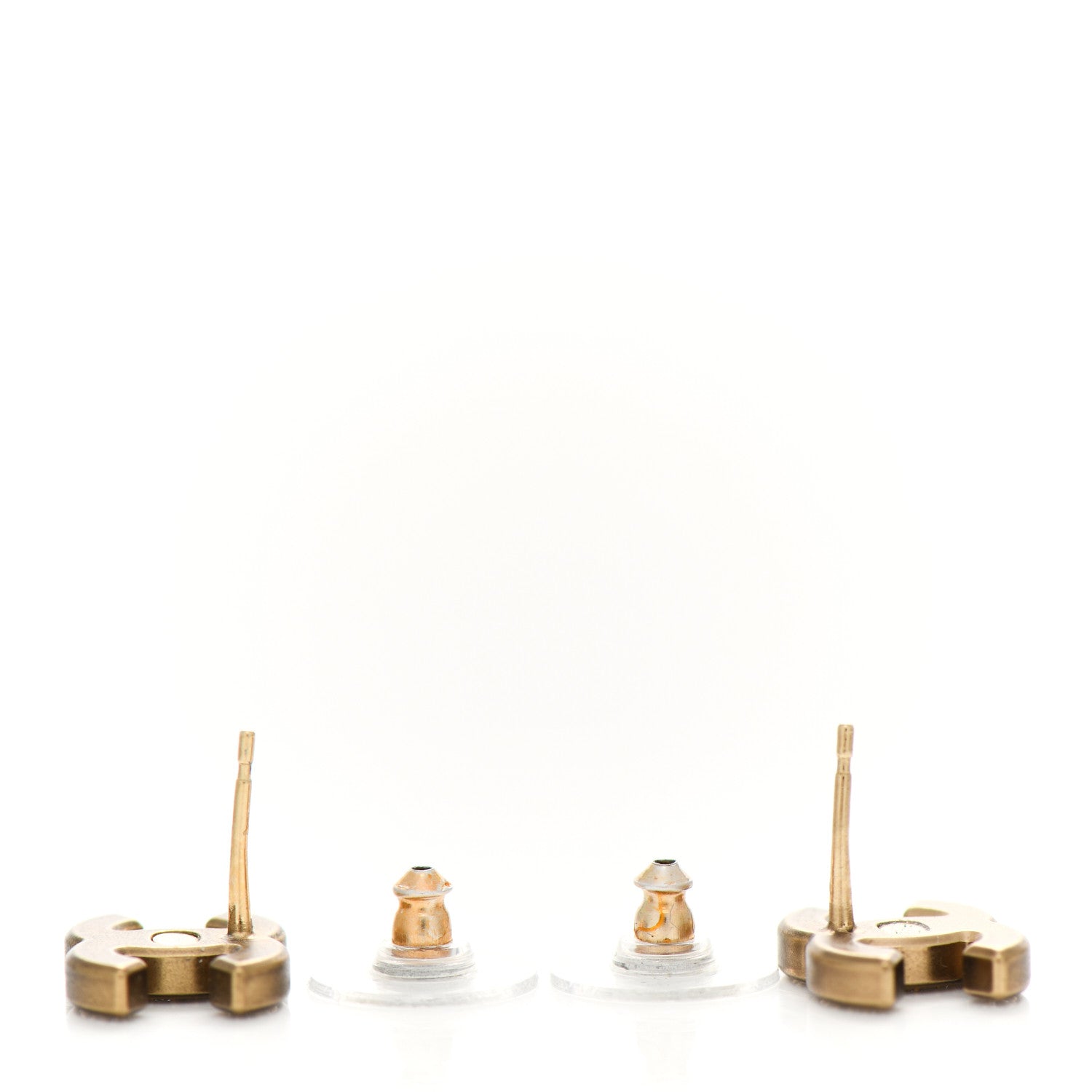 Chanel Crystal CC Earrings Gold 3 of 4