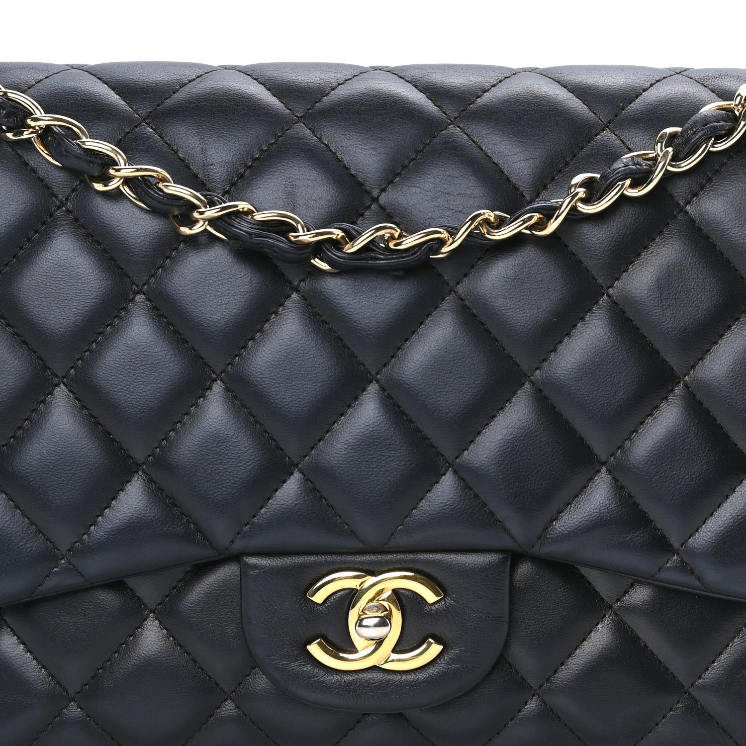 Chanel Lambskin Quilted Jumbo Double Flap Black 7 of 7