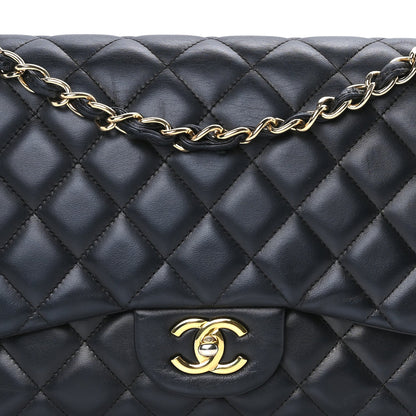 Chanel Lambskin Quilted Jumbo Double Flap Black 7 of 7