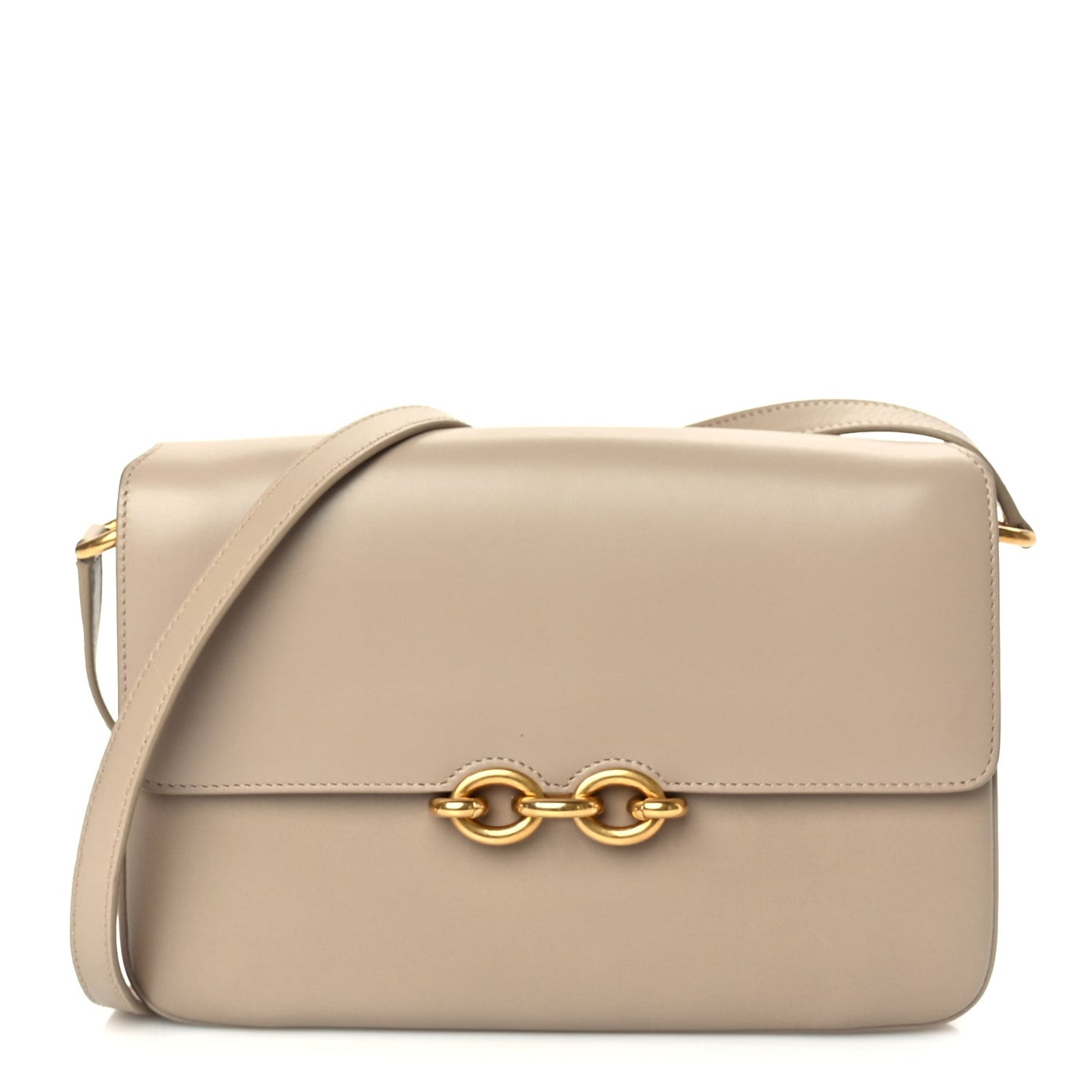 Smooth Calfskin Le Maillon Satchel Beige